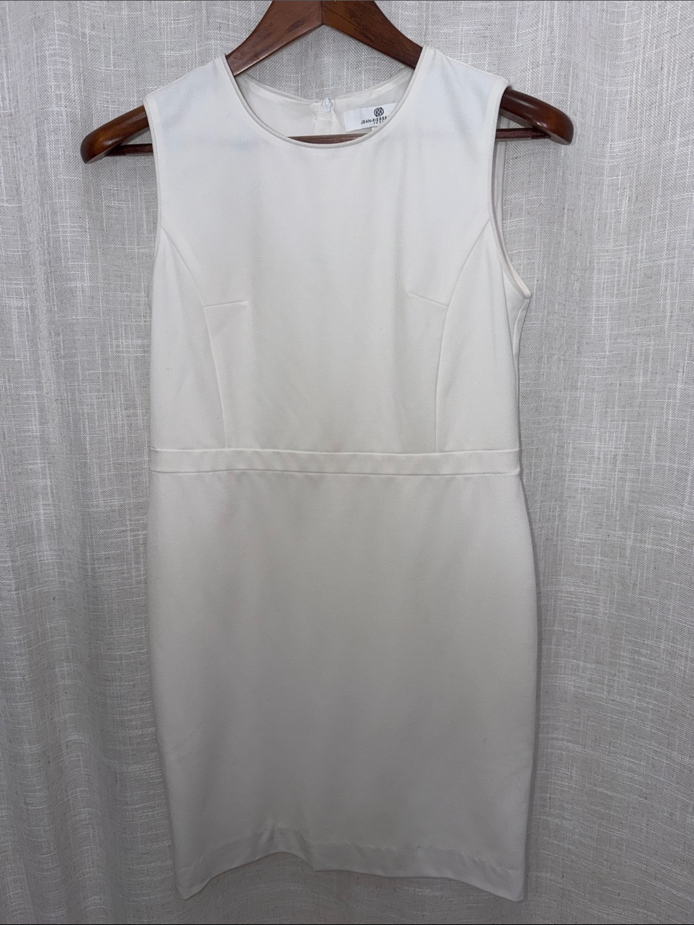 Jean-Pierre Klifa Paris White Midi Sheath Dress Size Medium Excellent Condition
